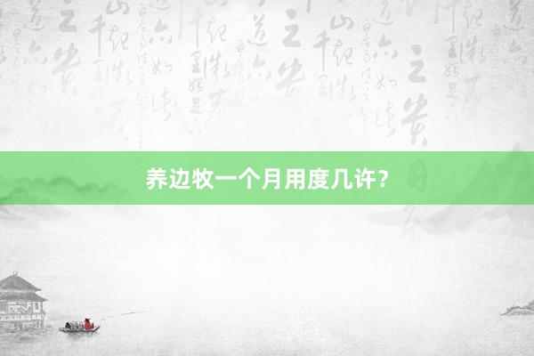 养边牧一个月用度几许？